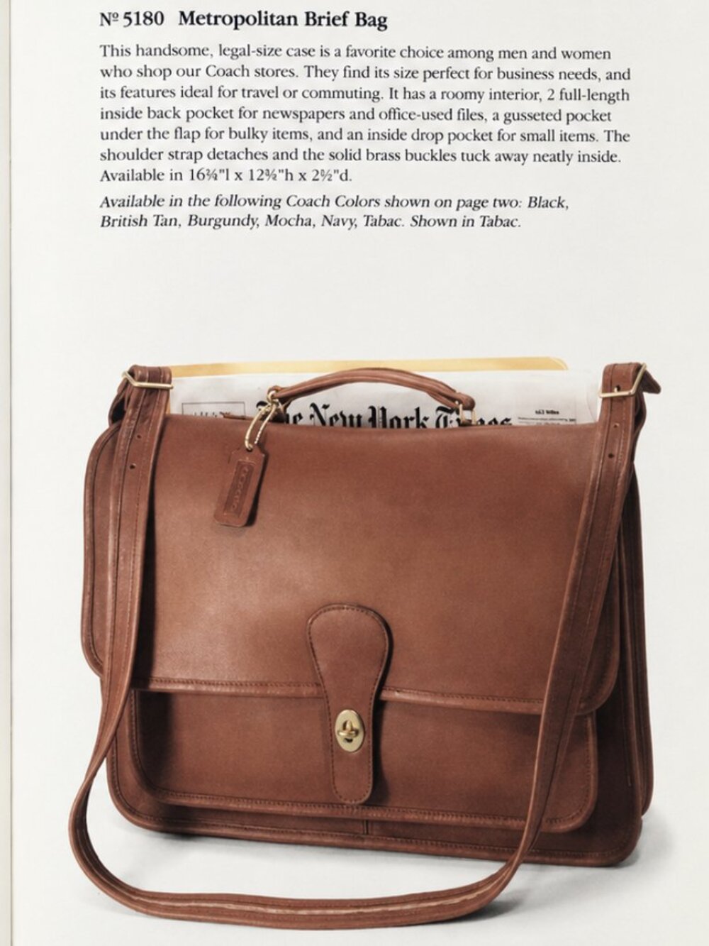 Vintage Coach Metropolitan Brief, USA - Picture 2 of 16